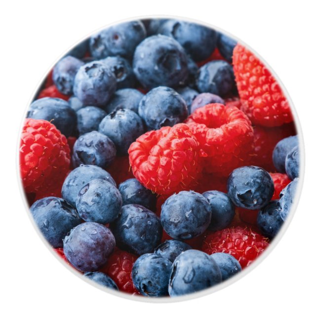 Pomo De Cerámica Frambuesas y arándanos (Anverso)