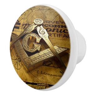 Pomo De Cerámica Freemason