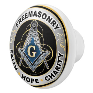 Pomo De Cerámica Freemason