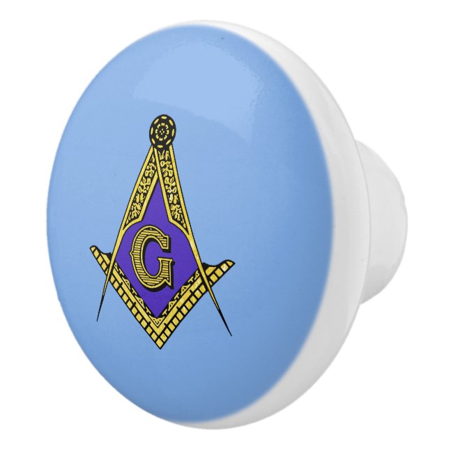Pomo De Cerámica Freemason (azul) (Derecha)
