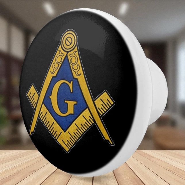 Pomo De Cerámica Freemason Masonic Black and gold (Subido por el creador)