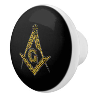 Pomo De Cerámica Freemason (negro y oro)