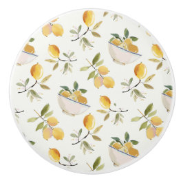 Pomo De Cerámica French Country Lemon Pattern Ceramic Pull