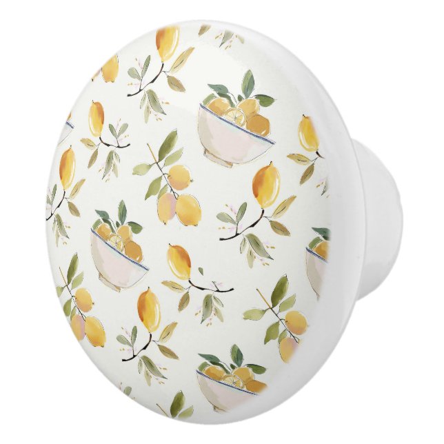 Pomo De Cerámica French Country Lemon Pattern Ceramic Pull (Derecha)