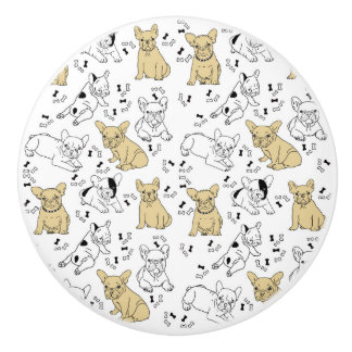 Pomo De Cerámica Frenchie ama a los huesos