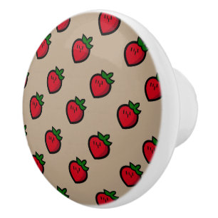 Pomo De Cerámica Fresas de Personalizado rojo curadas para vegetari