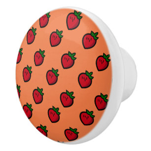 Pomo De Cerámica Fresas de Personalizado rojo curadas para vegetari