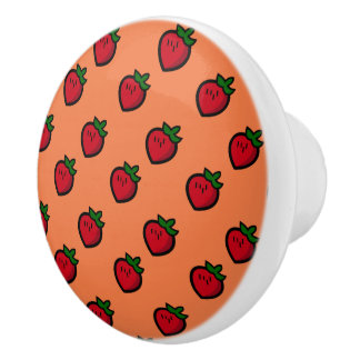 Pomo De Cerámica Fresas de Personalizado rojo curadas para vegetari