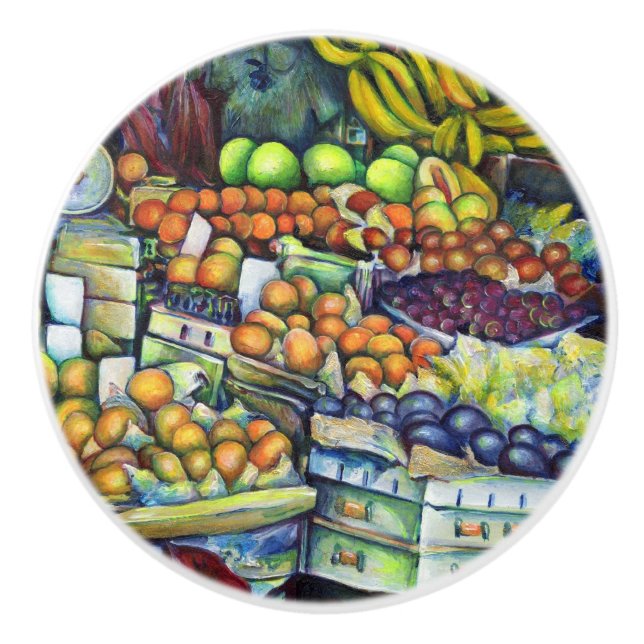 Pomo De Cerámica Fruta fresca con Francisco (Anverso)