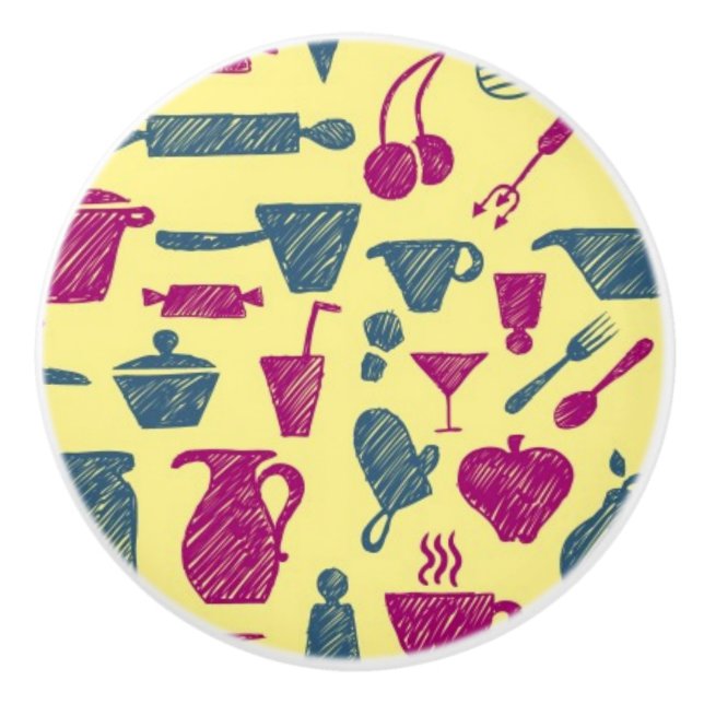 Pomo De Cerámica Fuentes de la cocina (Anverso)