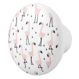 Pomo De Cerámica Fun Flamingo Ceramic Door Knob