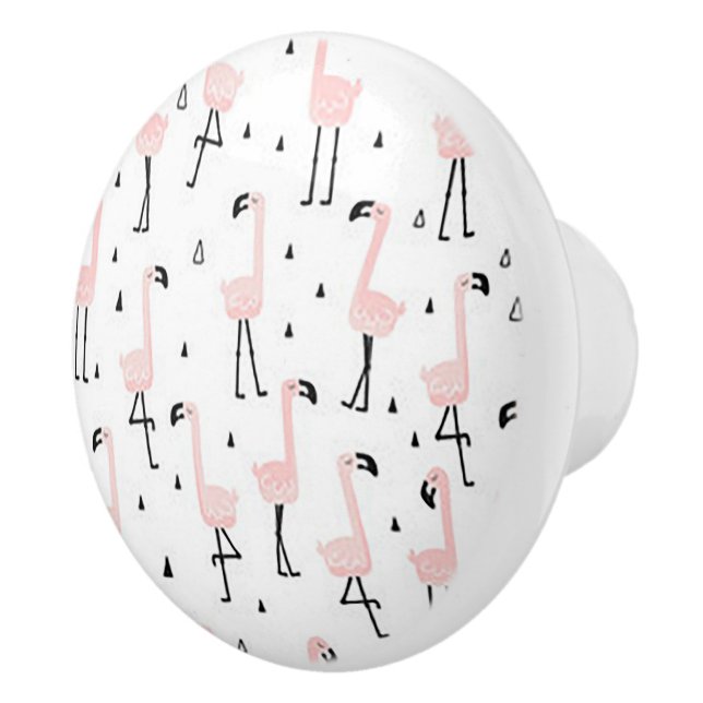 Pomo De Cerámica Fun Flamingo Ceramic Door Knob (Derecha)