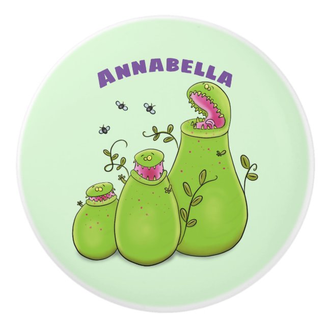 Pomo De Cerámica Fundido personalizado de plantas de jardinería ver (Anverso)