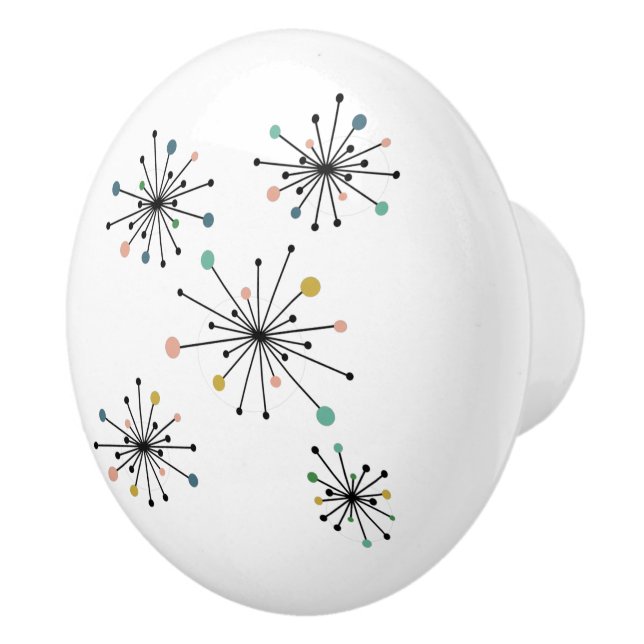 Pomo De Cerámica Funky Atomic Starburst MidCentavo Modern (Derecha)