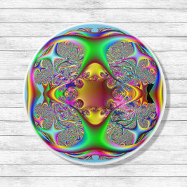 Pomo De Cerámica Funky PInk Y Green Fractal Door Pull