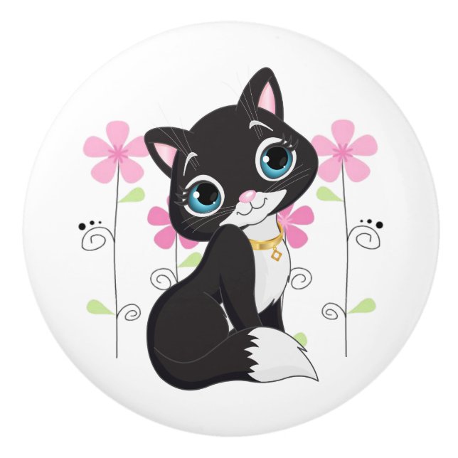 Pomo De Cerámica Gabinete de Cerámica Knob-Kitty (Anverso)