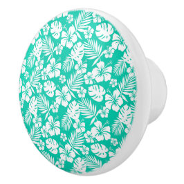 Pomo De Cerámica Gabinete de flores tropicales - Tableros