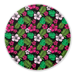 Pomo De Cerámica Gabinete de flores tropicales - Tableros