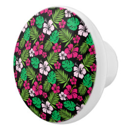 Pomo De Cerámica Gabinete de flores tropicales - Tableros