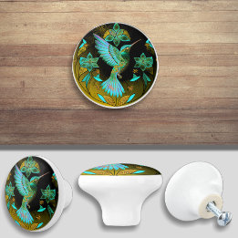 Pomo De Cerámica Gabinete Elegante Cajonera Mueble Colibrí