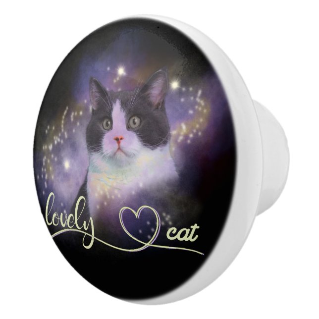 Pomo De Cerámica Galaxy Lovely Cat (Derecha)