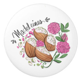 Pomo De Cerámica Galletas de Madeleine de Rosa y Pistacho 