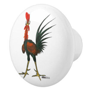 Pomo De Cerámica Gallo loco