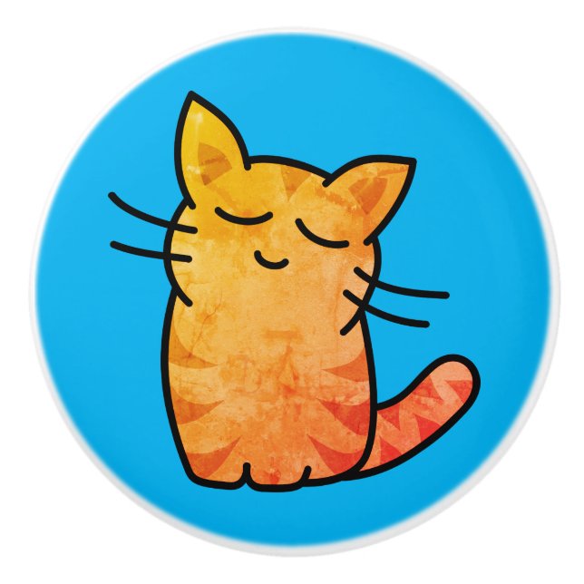 Pomo De Cerámica Gato (Anverso)