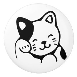 Pomo de cerámica. Gato.