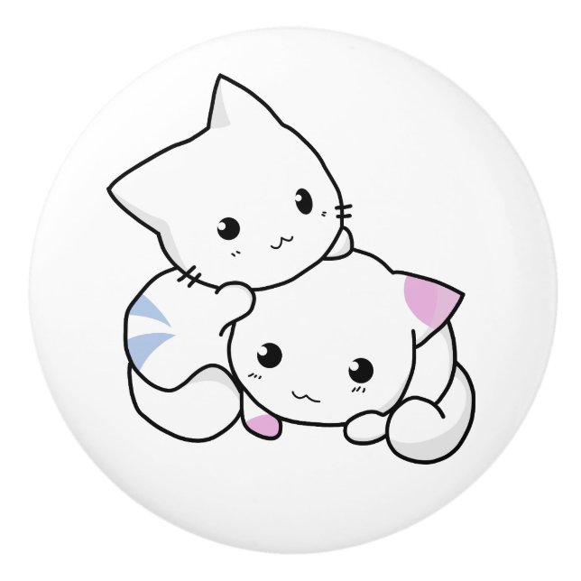 Pomo de cerámica. Gato. (Anverso)