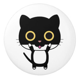 Pomo de cerámica. Gato.