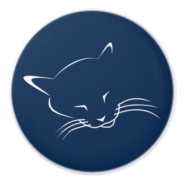 Pomo De Cerámica Gato durmiente (Anverso)