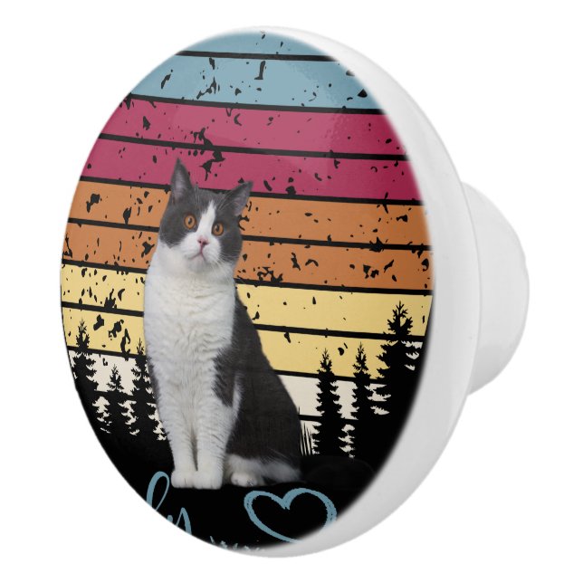 Pomo De Cerámica Gato encantador (Derecha)