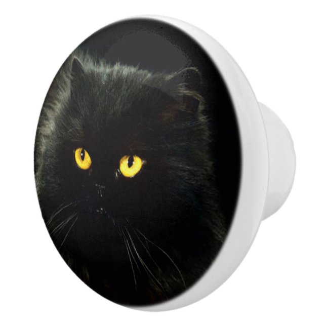 Pomo De Cerámica Gato negro (Derecha)