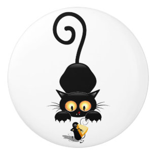 Pomo De Cerámica Gato y ratón con personajes de dibujos animados di