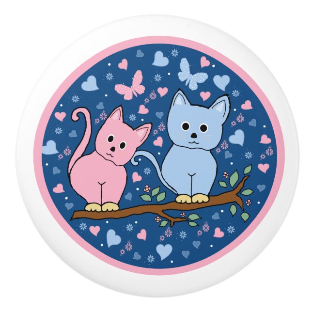 Pomo De Cerámica gatos (Anverso)