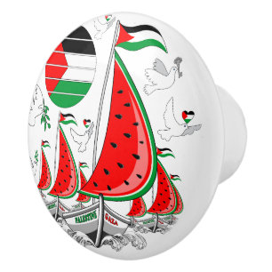 Pomo De Cerámica Gaza: Barcos de la Flotilla de Sumuda por la Liber