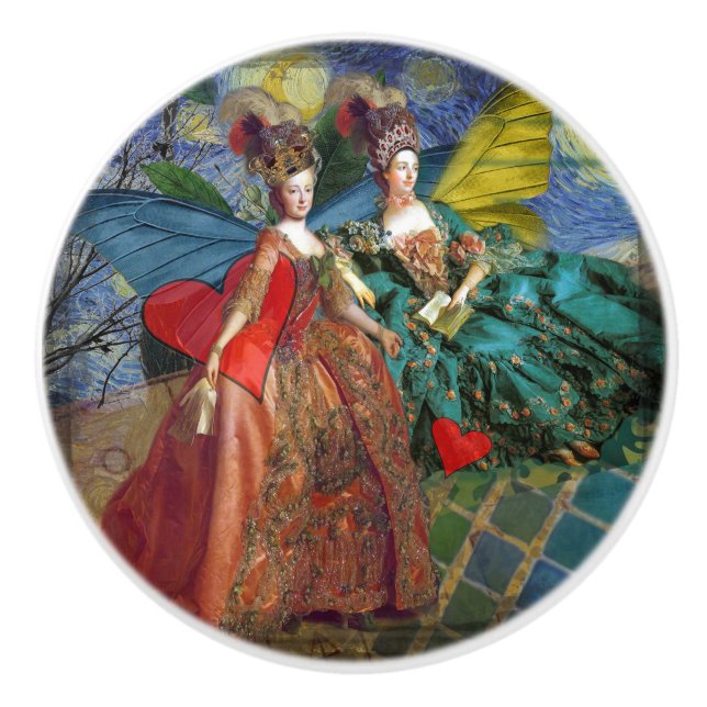 Pomo De Cerámica Géminis Gítico clásico Mujer mariposa (Anverso)