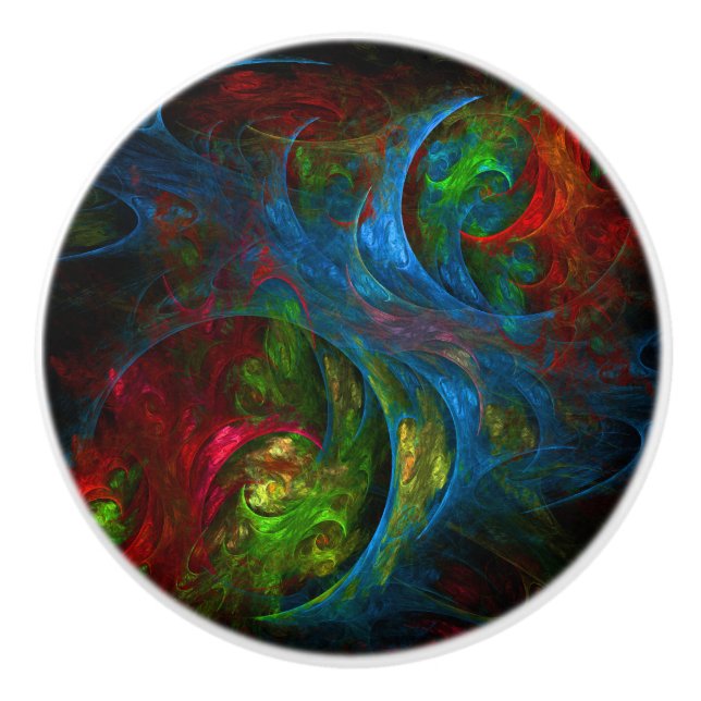 Pomo De Cerámica Génesis Arte abstracto azul (Anverso)