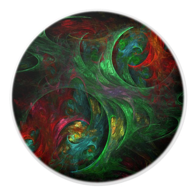 Pomo De Cerámica Génesis Arte abstracto verde (Anverso)