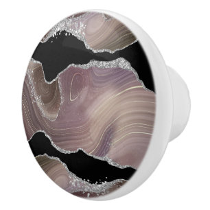 Pomo De Cerámica Geode de la Purpurina moderna de tazas y ácidos ne