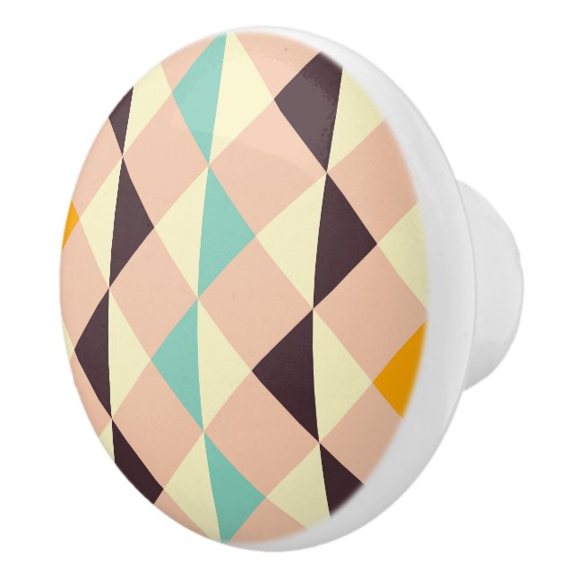Pomo De Cerámica Geometric pattern overlapping diamonds & triangle (Derecha)