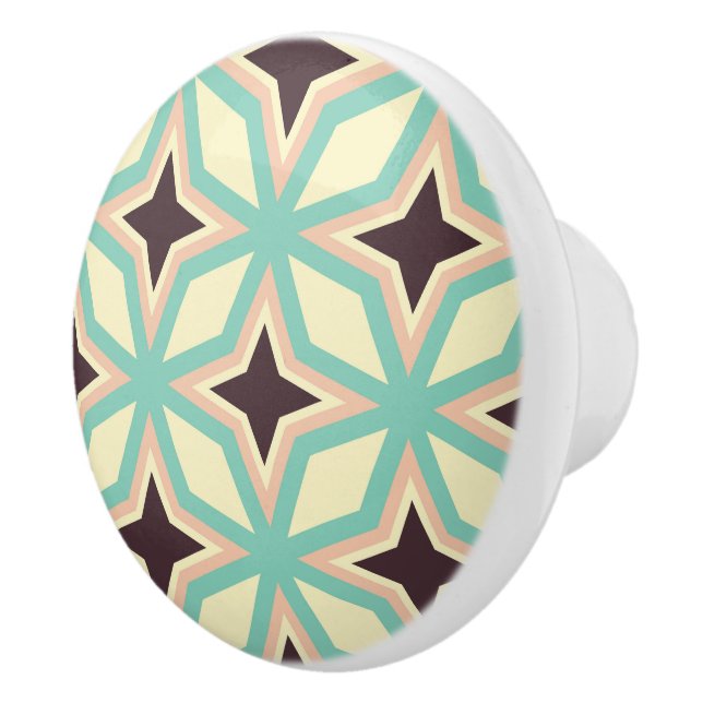 Pomo De Cerámica Geometric pattern with alternating dark star shape (Derecha)