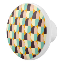 Pomo De Cerámica Geometric pattern with overlapping half-circles