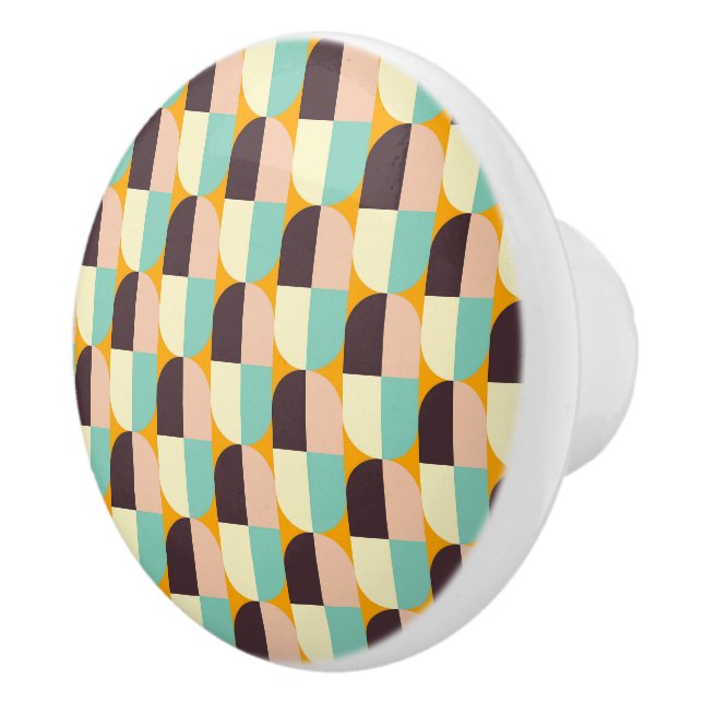 Pomo De Cerámica Geometric pattern with overlapping half-circles (Derecha)