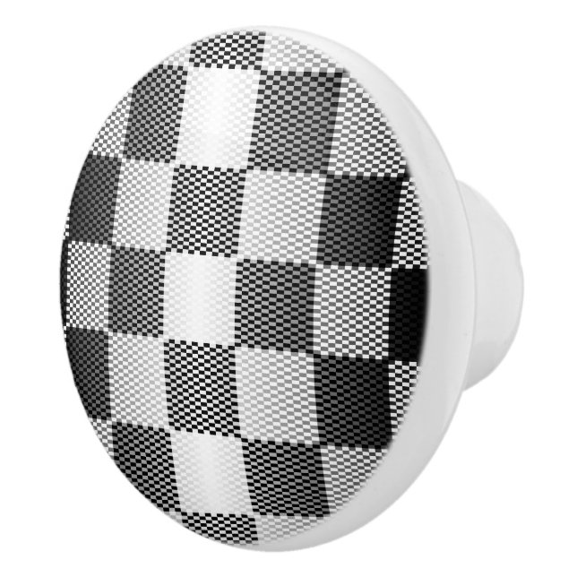 Pomo De Cerámica Geométrico de negro y blanco (Derecha)
