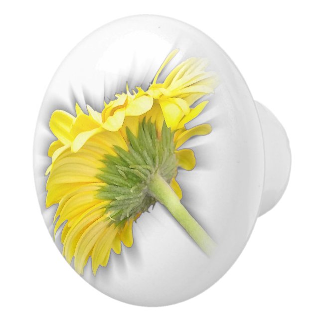 Pomo De Cerámica gerbera daisy amarillo (Derecha)