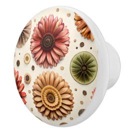 Pomo De Cerámica Gerbera en Abundancia