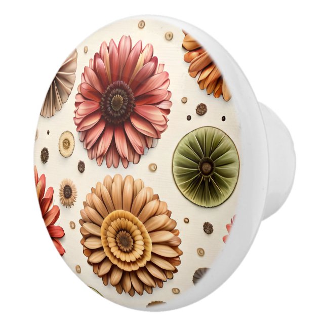 Pomo De Cerámica Gerbera en Abundancia (Derecha)