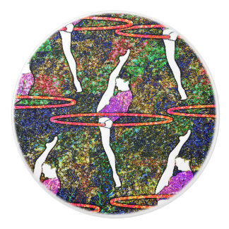 Pomo De Cerámica Gimnasia Hula Hoop baile colorido patrón regalo